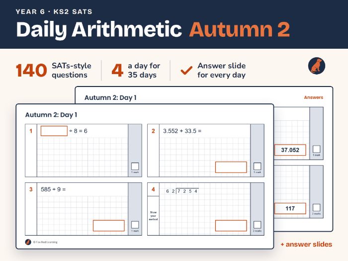 Year 6 Daily Arithmetic Starters | Autumn 2 | KS2 SATs Practice