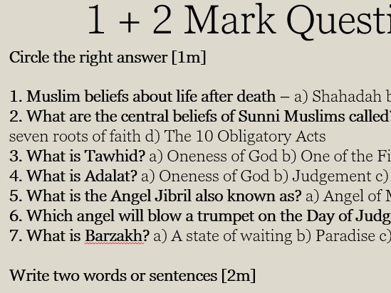 AQA Religious studies - Islam revision lesson bundle