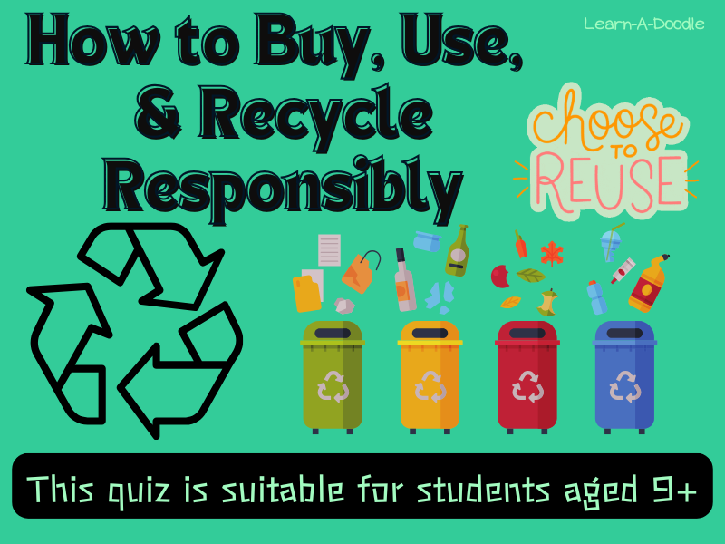 Eco-Friendly Choices: Printable Pages on How to Buy, Use, & Recycle Responsibly