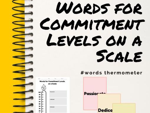 Words Thermometer - Words for Commitment Levels on a Scale