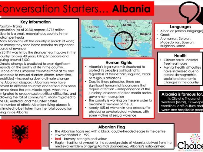 Fact Sheet – Albania - Conversation Starters - Key Information