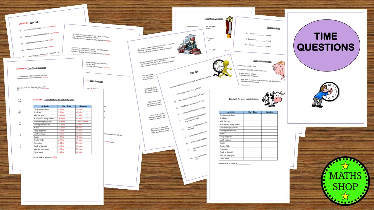 Time Word Problems Teaching Resources