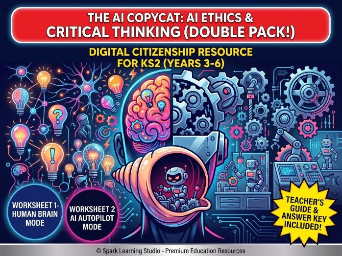 The AI Copycat: AI Ethics & Critical Thinking (Worksheets & Answer Key)