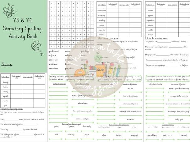 Yr5/6 statutory spelling activity booklet