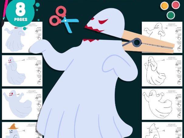 Ghost Clothespin Puppets, Halloween Craft for Kids