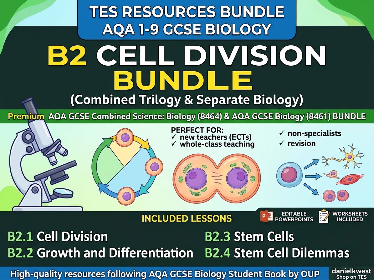 B2 Cell Division BUNDLE (AQA 1-9 GCSE Combined Trilogy & Separate Biology)