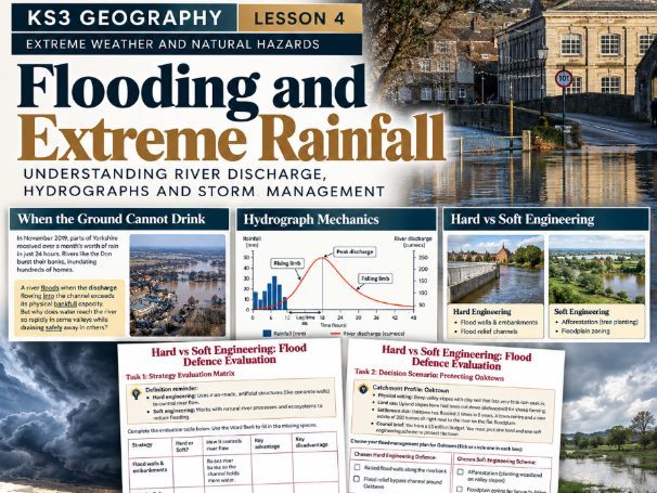 KS3 Geography | Flooding and Extreme Rainfall | PowerPoint & Differentiated Worksheets | Lesson 4