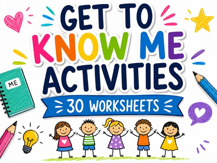 Get to Know Me Activities | 30 Printable Back to School Worksheets | Ice Breakers | First Week of Sc