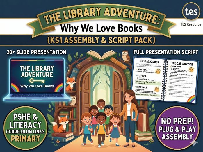 The Library Adventure: KS1 Assembly Pack & Script (Reading for Pleasure)