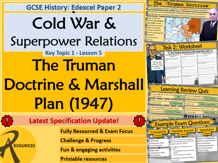 Truman Doctrine & Marshall Plan - Cold War - GCSE History Edexcel - Lesson 5