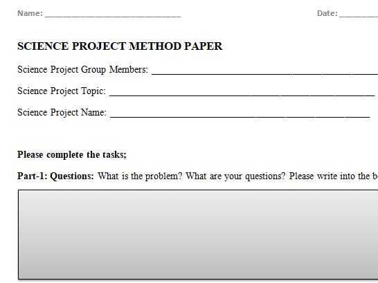 Scientific Method Report Worksheet