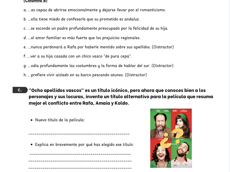 Ultimate A Level Spanish Film Study Guide Bundle: Ocho Apellidos Vascos