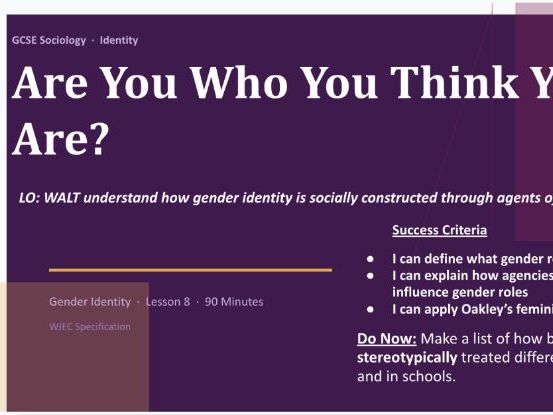 WJEC Key Concepts: Lesson 3 Gender Identity