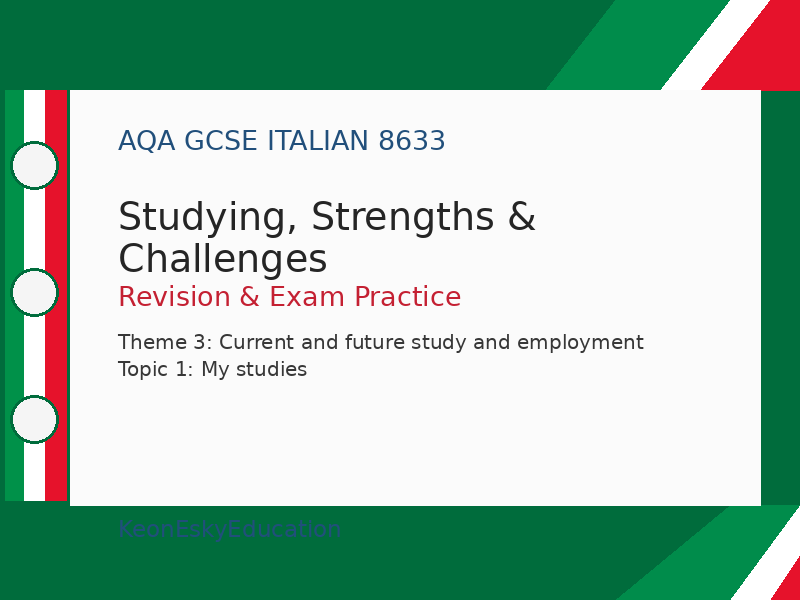 AQA GCSE Italian – Studying, Strengths & Challenges