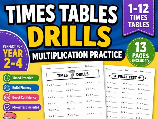 Times Tables Worksheets (1–12) | Multiplication Drills