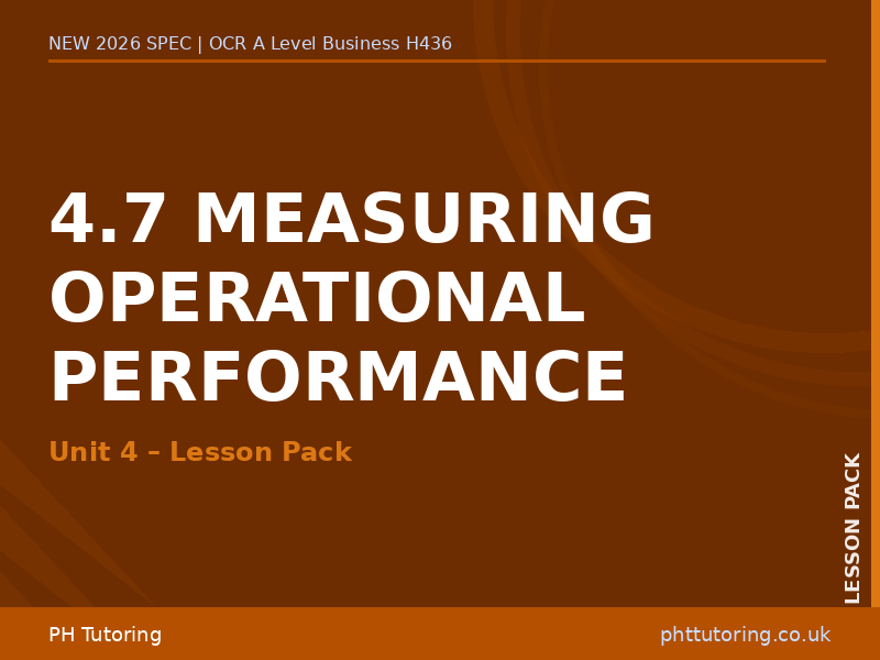 NEW 2026 OCR A Level Business H436 – 4.7 Measuring Operational Performance – LESSON PACK