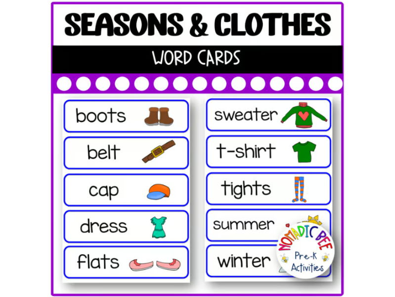 Seasons Word Cards