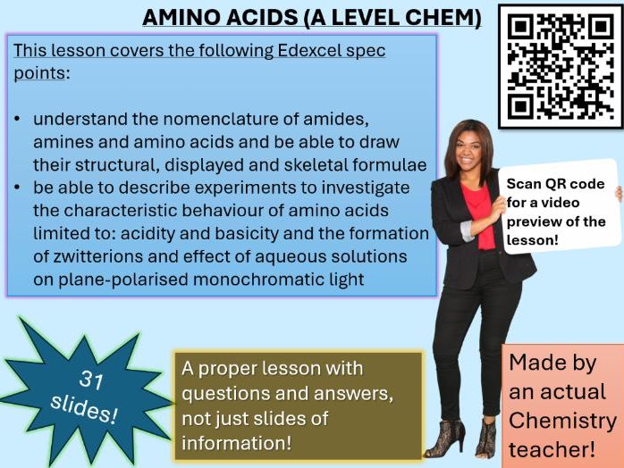Amino Acids | A level Chemistry (click for video preview)
