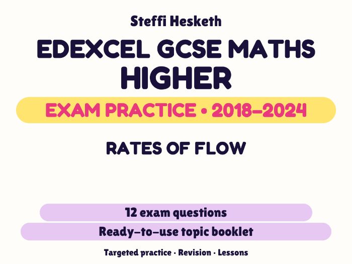 Edexcel GCSE Maths Higher: Rates of flow Exam Questions | 2018-2024