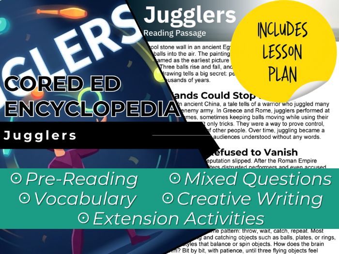 Jugglers Reading Comprehension Passage - Cored Ed Encyclopedia