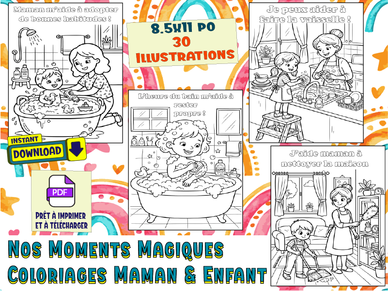 Nos Moments Magiques-Coloriages Maman & Enfant
