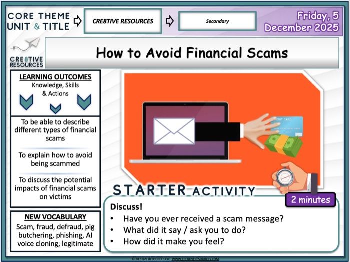 How to Avoid Financial Scams Lesson