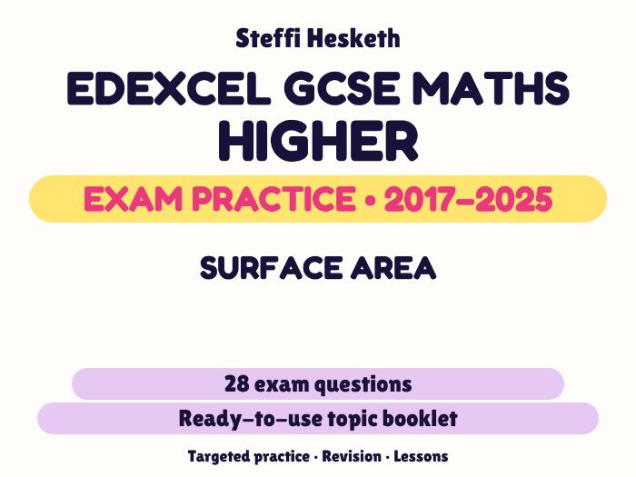 Edexcel GCSE Maths Higher: Surface area Exam Questions | 2017-2025