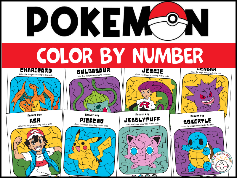 Pokémon Color by Number | 8 Maths Activities