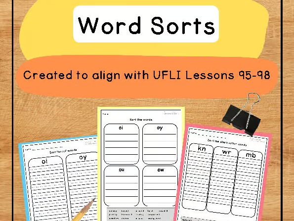Word Sorts | UFLI-Aligned Worksheets | Lessons 95-98