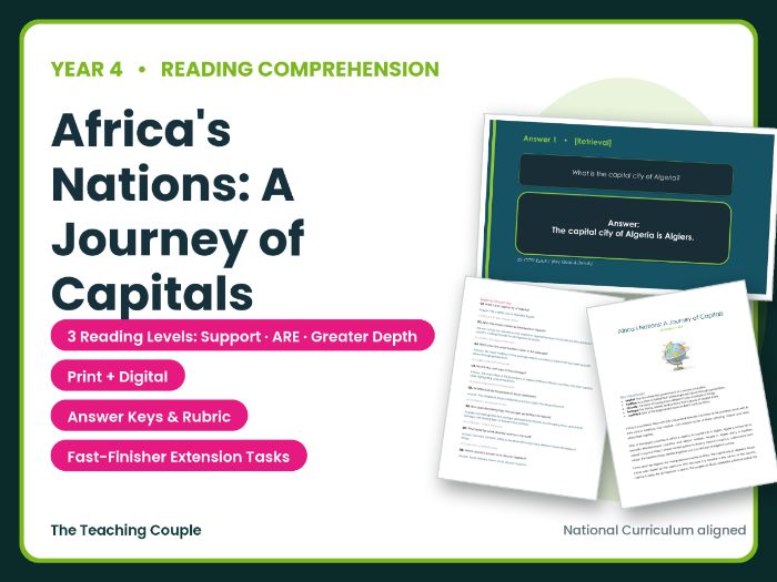 Africa's Nations: A Journey of Capitals Reading Comprehension | Year 4 (KS2)