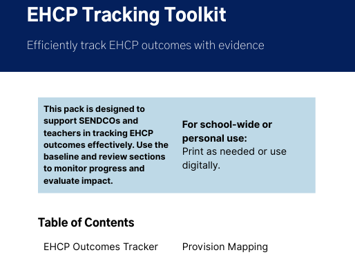 SEND EHCP Tracking Toolkit