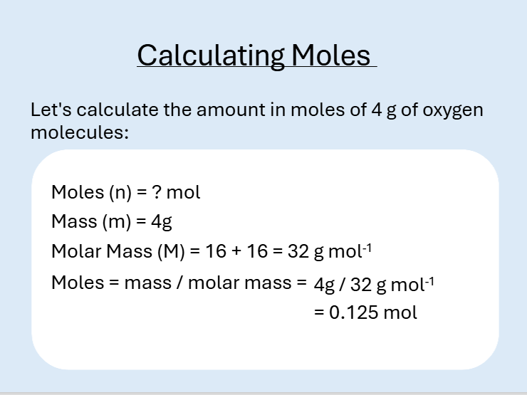 Amount of substance: MOLES