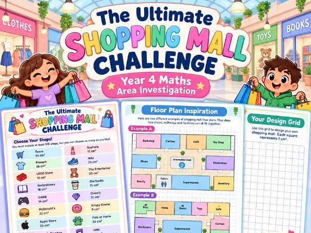 Year 4 Area Greater Depth Challenge | Design a Shopping Mall | Mathematics