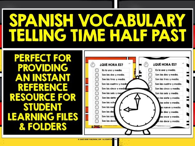 SPANISH TELLING TIME LIST FREEBIE 2 Teaching Resources