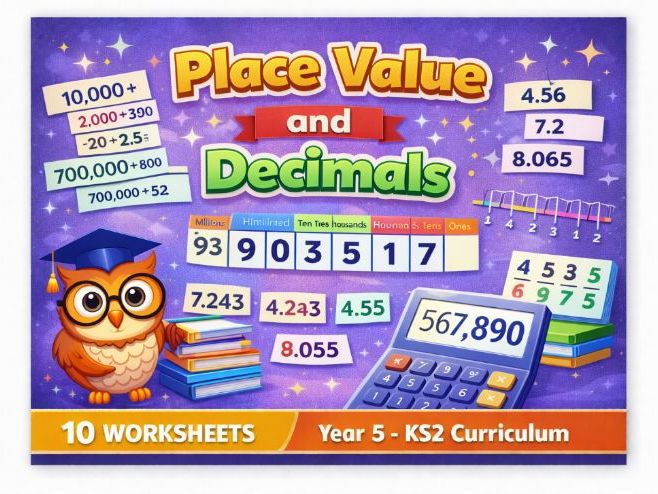 Year 5 Maths Worksheets – Place Value and Decimals (Lessons 1–10) | KS2 National Curriculum