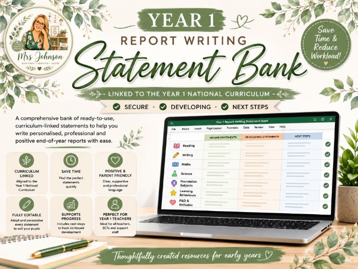 Year 1 Report Writing Statement Bank
