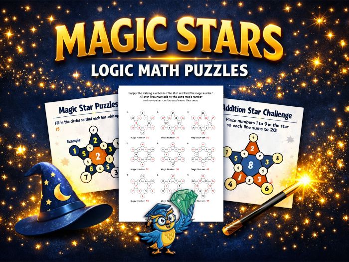 Magic Stars Number Puzzles KS2