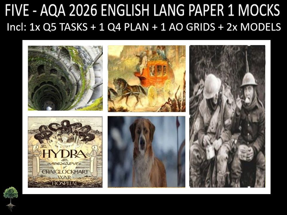 FIVE - AQA PAPER 1 | 2026 FULL MOCKS | Q5 TASKS | Q4 PLAN |AO GRIDS | MODELS
