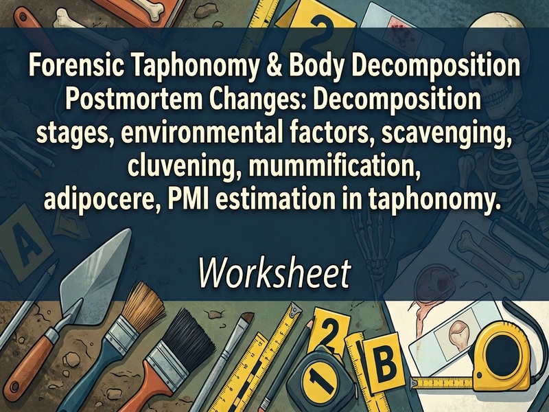 Forensic Taphonomy & Body Decomposition Postmortem Changes