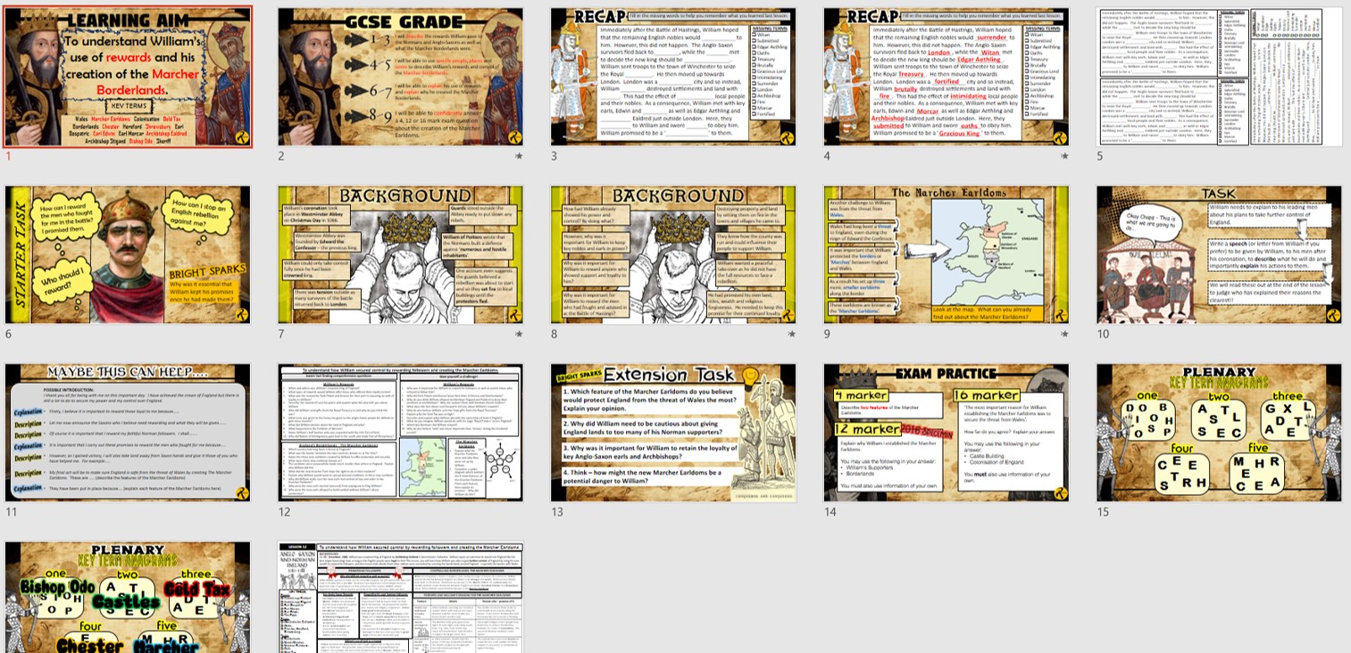 GCSE History Edexcel AngloSaxon & Norman England Rewards and the