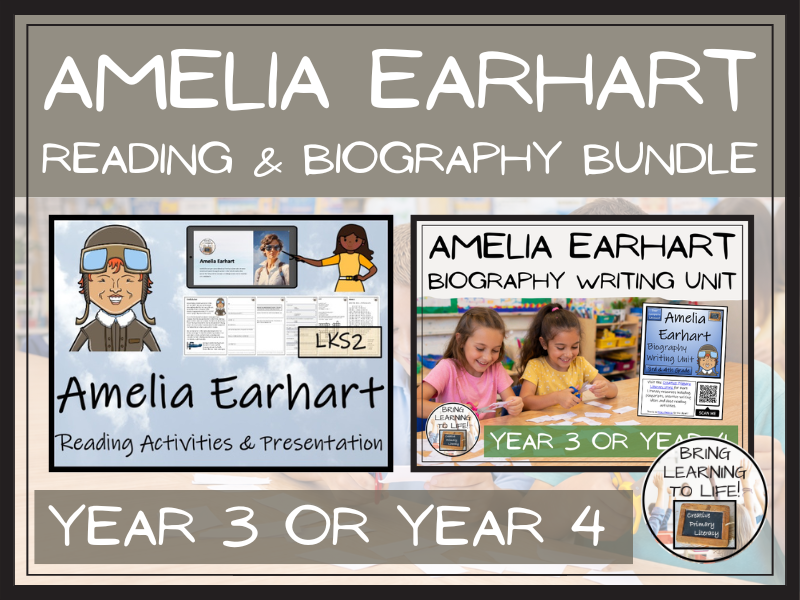 Amelia Earhart Reading Comprehension & Biography Bundle | LKS2