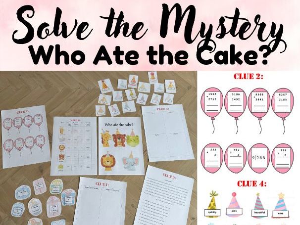 Who Ate the Cake? Year 5 Maths and English Mystery Activity