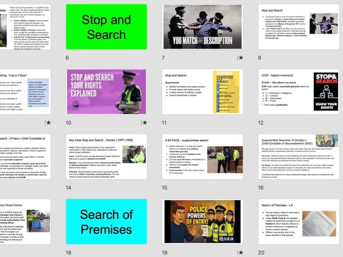 A Level Law: Human Rights Law – Police Powers PowerPoint (WJEC/AQA/OCR)