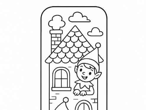 Elf on the Shelf Colouring Bookmark- Elves Hidden in Your Book! Christmas