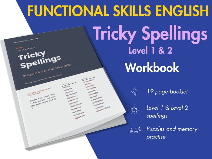 Functional Skills English Level 1 & 2 - Tricky Spellings Workbook