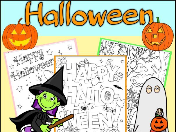 Halloween coloring pages Activities printable worksheets - Fall autumn Crafts