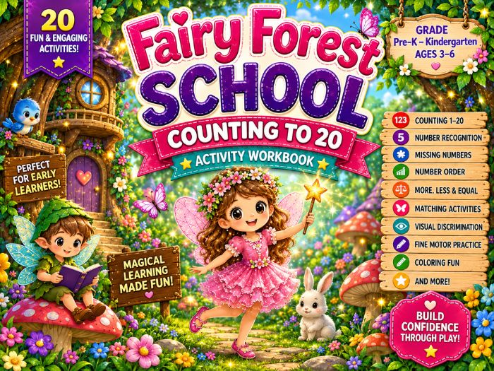Fairy Forest Counting to 20 | Pre-K & Kindergarten Math Worksheets and Activities