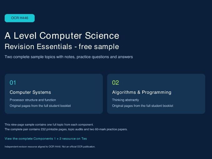 OCR A Level Computer Science H446 Free Sample