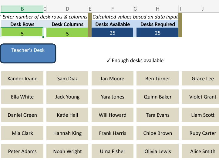 Random Seating Plan Generator