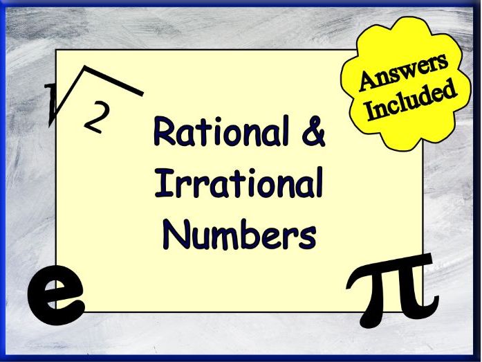 Rational & Irrational Numbers | Teaching Resources